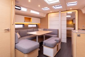 Dining area and seating on the Dufour 41 sailboat