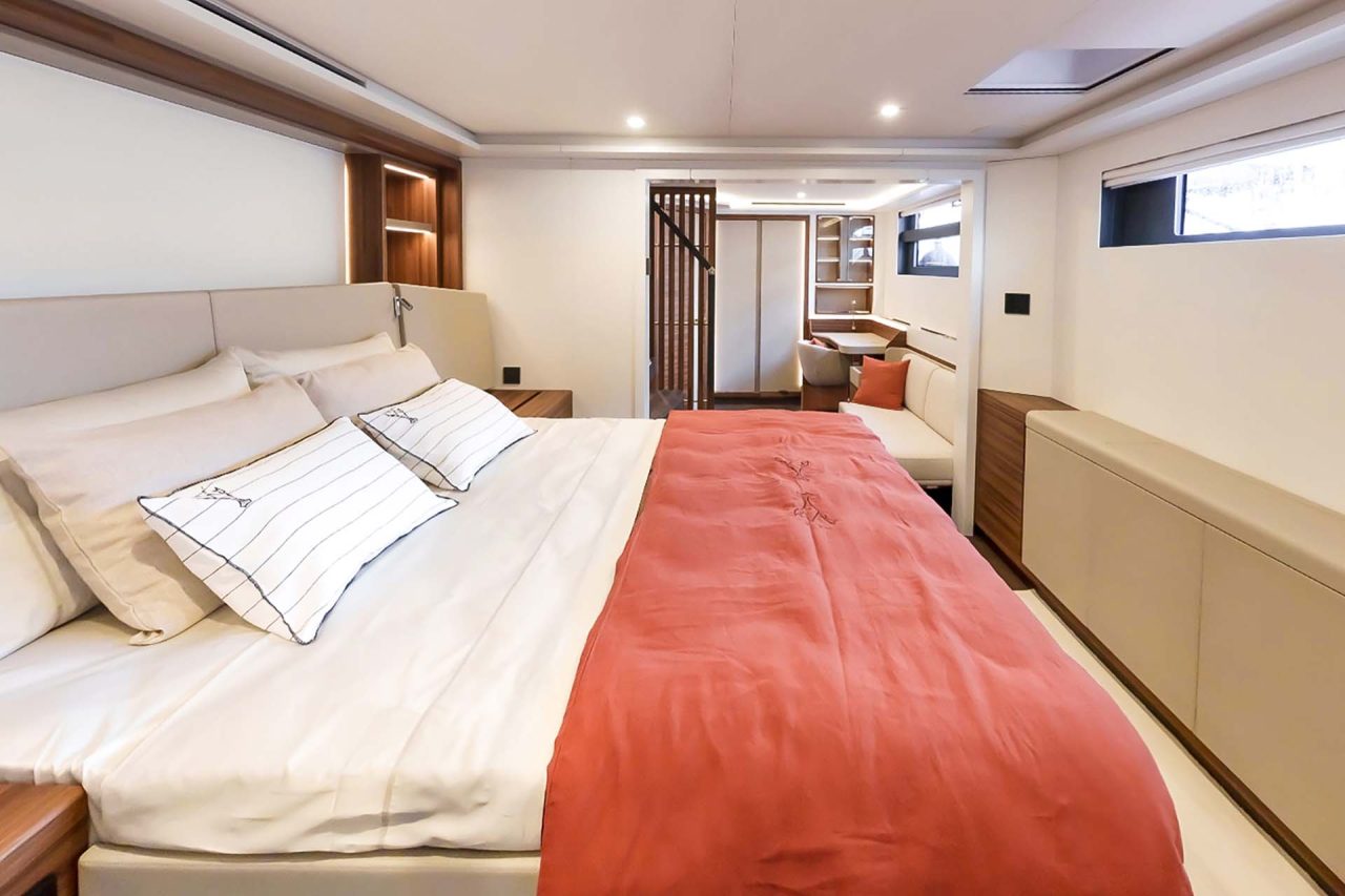 Large luxury suite on the Thira 80 sailing catamaran