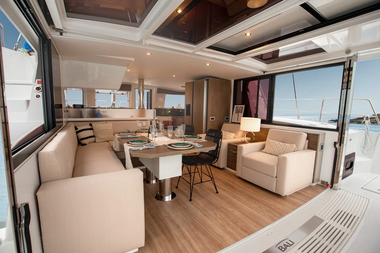 Interior saloon area of the Bali 4.4