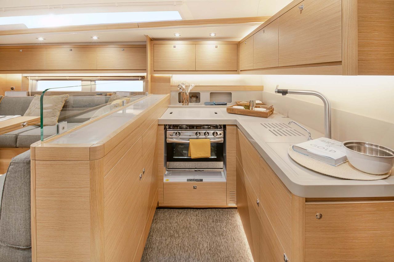 Dufour 530 sailing monohull U-shaped galley