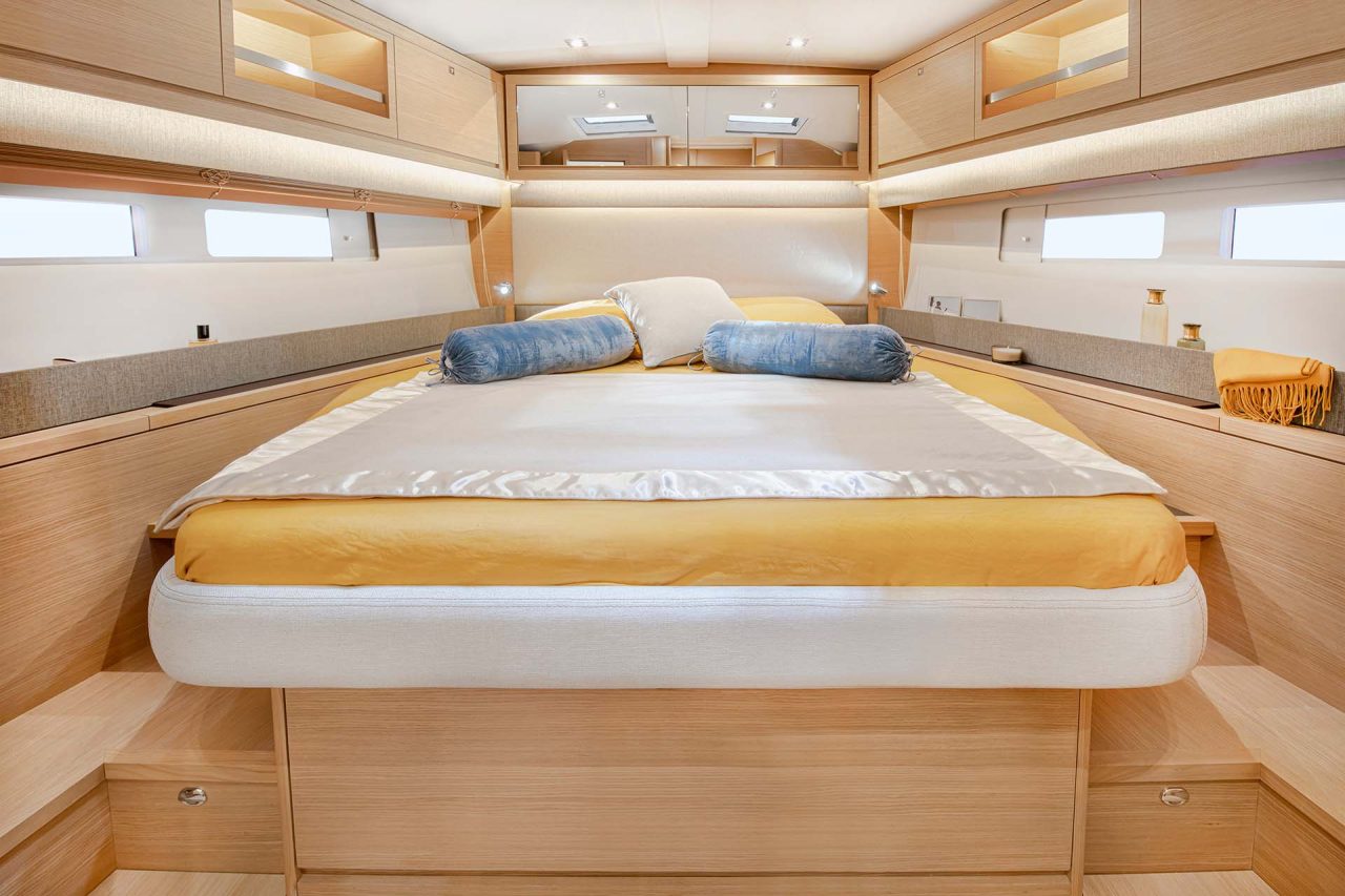 Dufour 530 electric sailboat interior double cabin berth