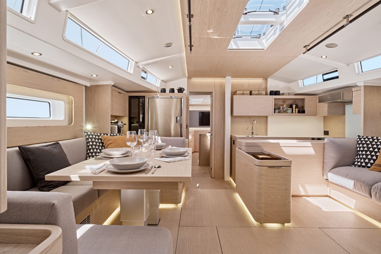 Interior living area of Beneteau Oceanis Yacht 60 monohull