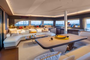 Sixty 5 Lagoon catamaran salon living area