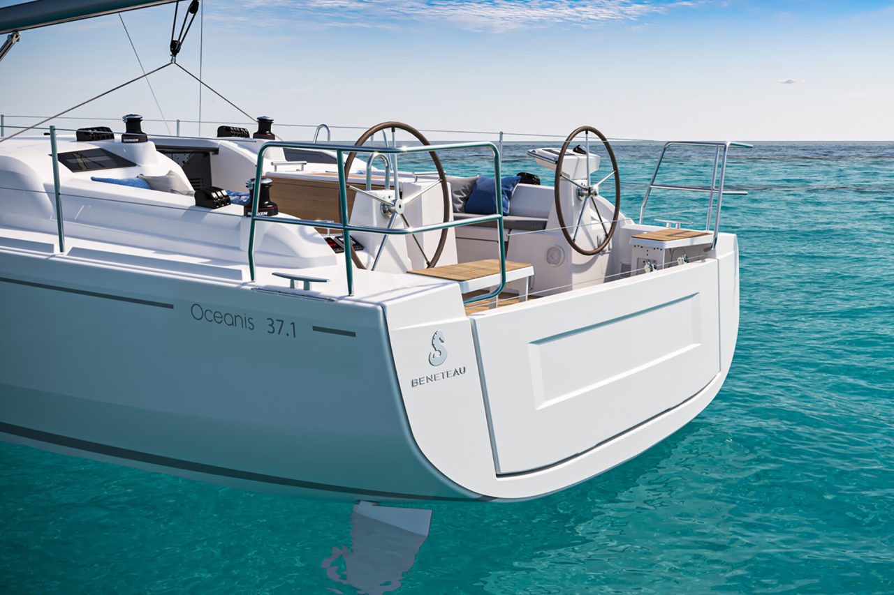 Transom of the Beneteau Oceanis 37.1 sailboat