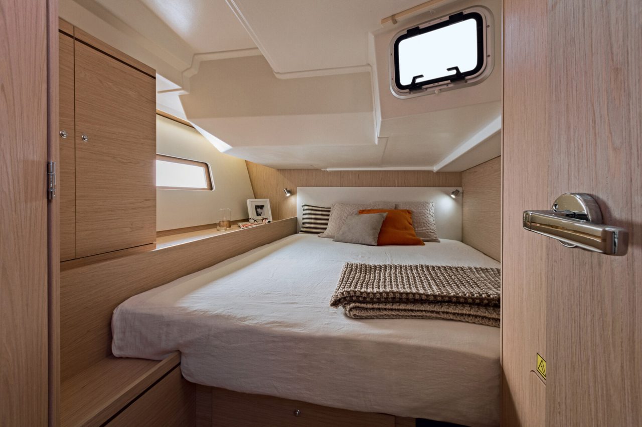 Cabin berth with window on Beneteau 46.1 monohull